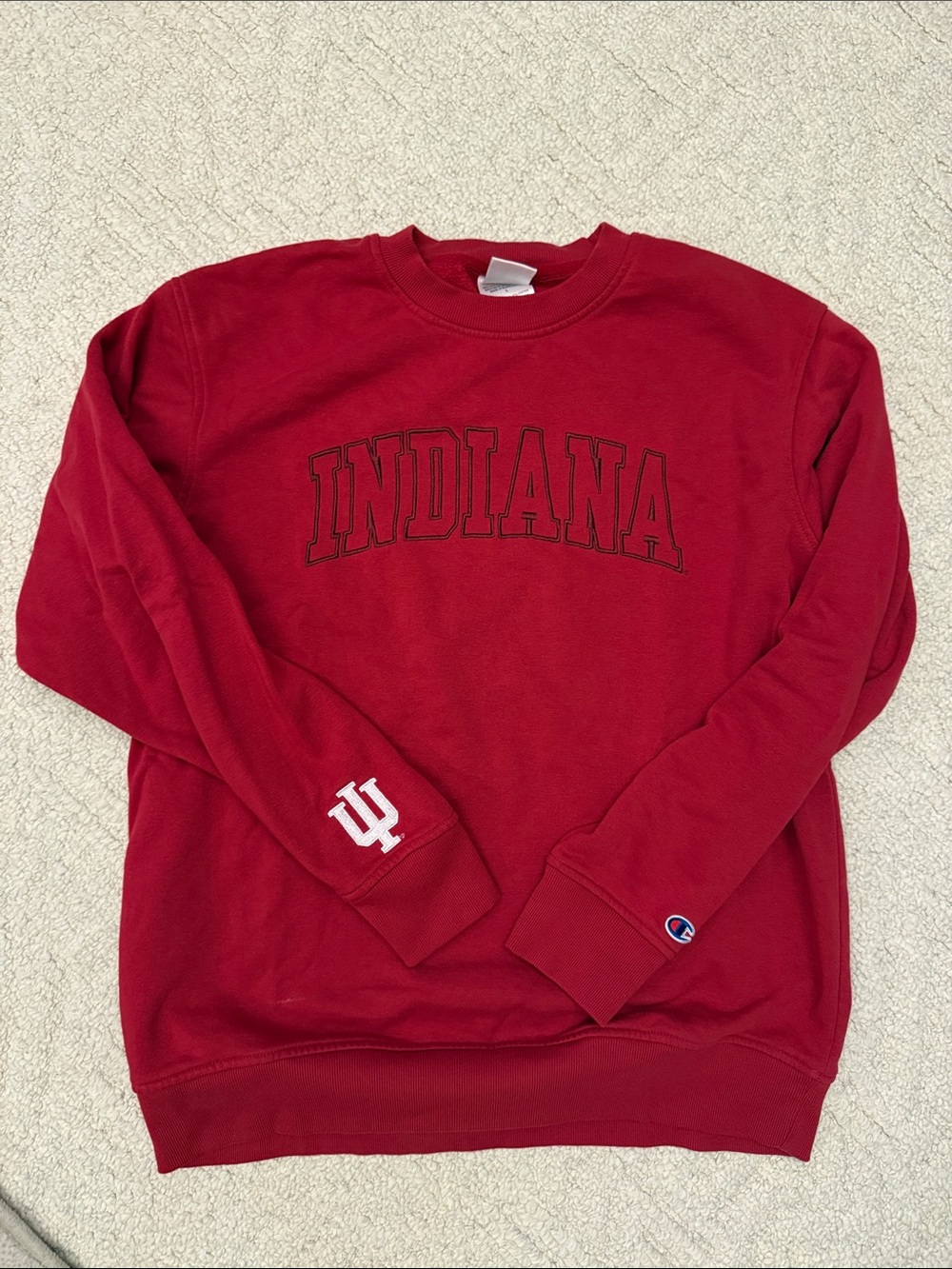 Champion Red Indiana Crewneck Sweatshirt, L